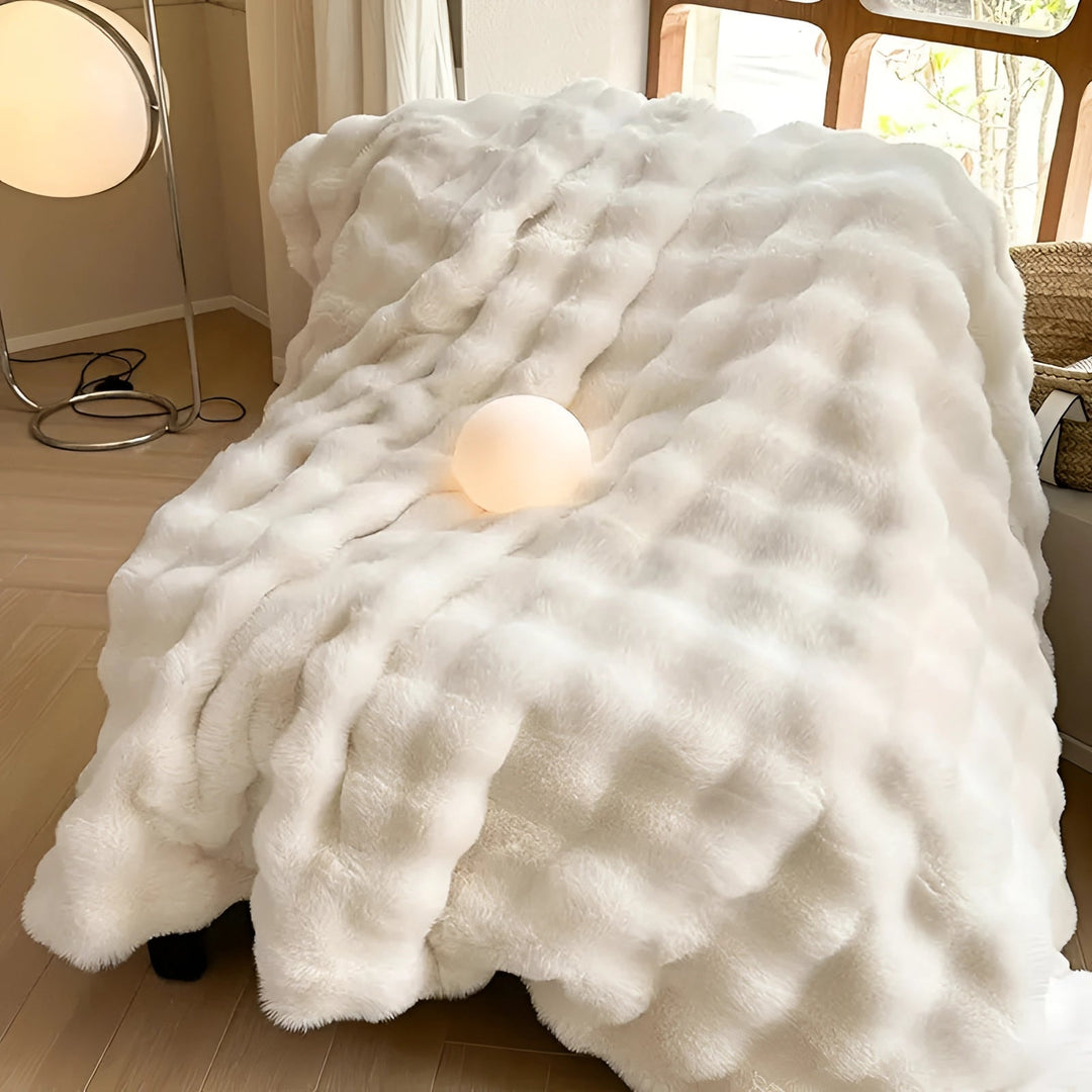 Kalsten | Faux Fur Chunky Knit Duvet Cover Throw