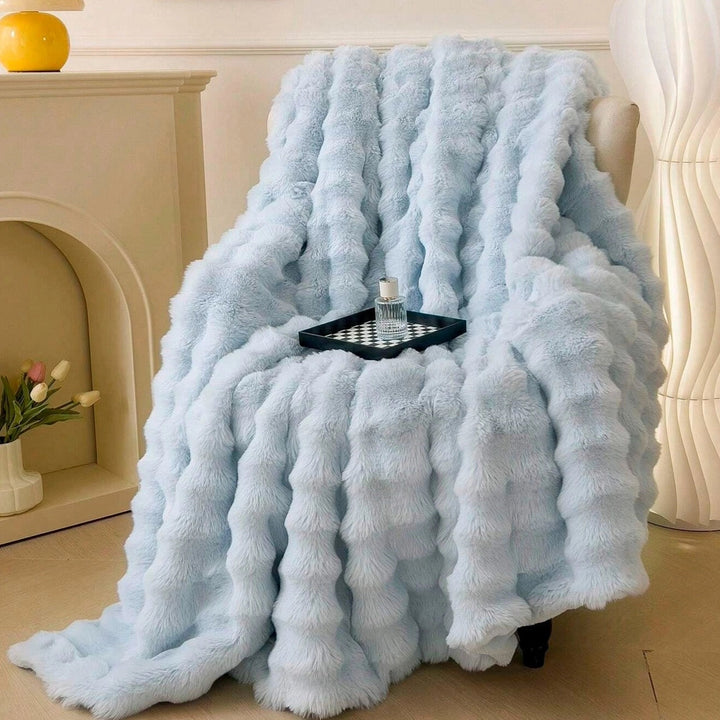 Kalsten | Faux Fur Chunky Knit Duvet Cover Throw