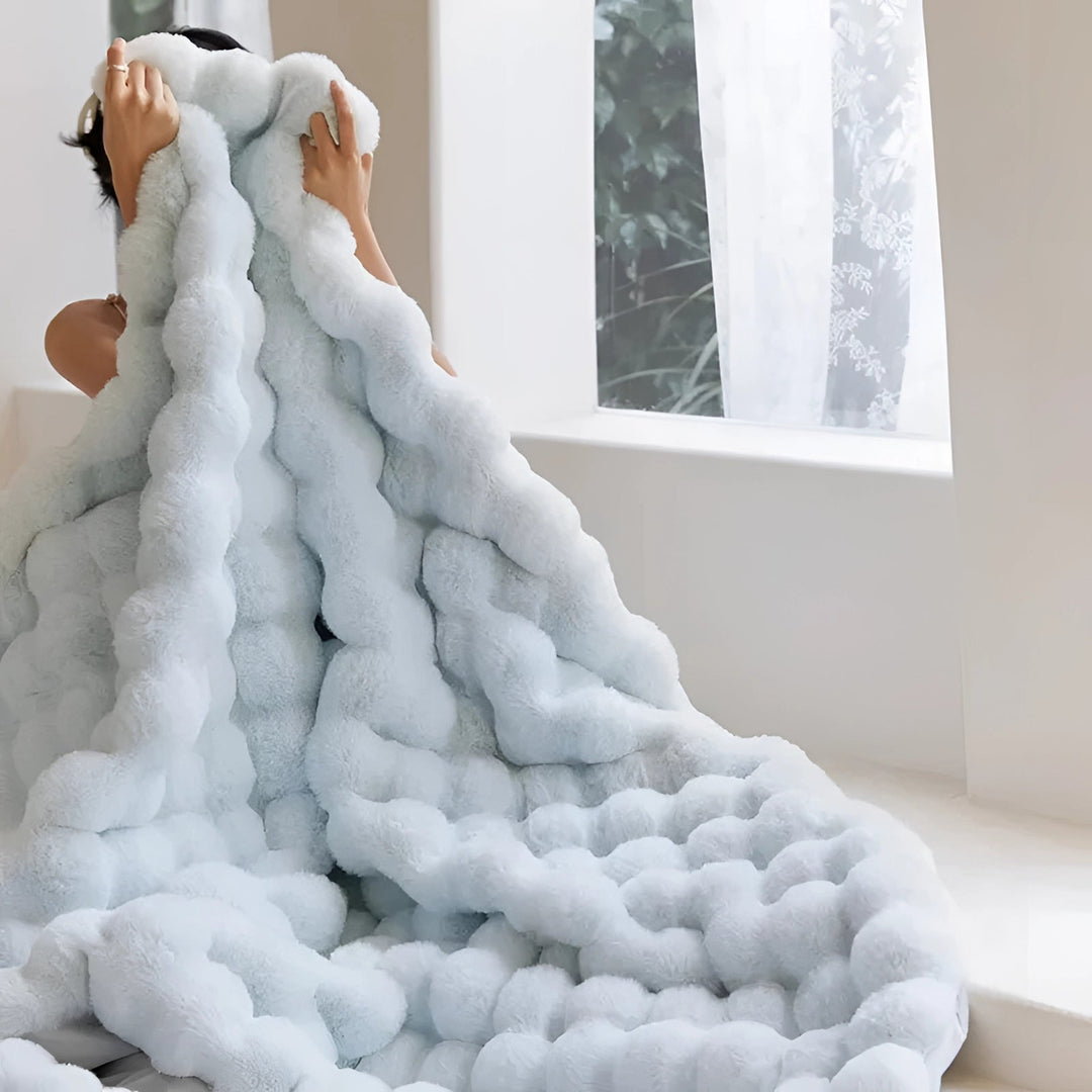 Kalsten | Faux Fur Chunky Knit Duvet Cover Throw