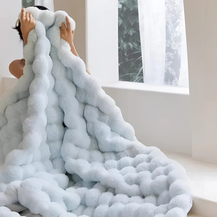Kalsten | Faux Fur Chunky Knit Duvet Cover Throw