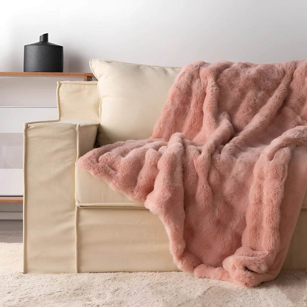 Kalsten | Faux Fur Chunky Knit Duvet Cover Throw