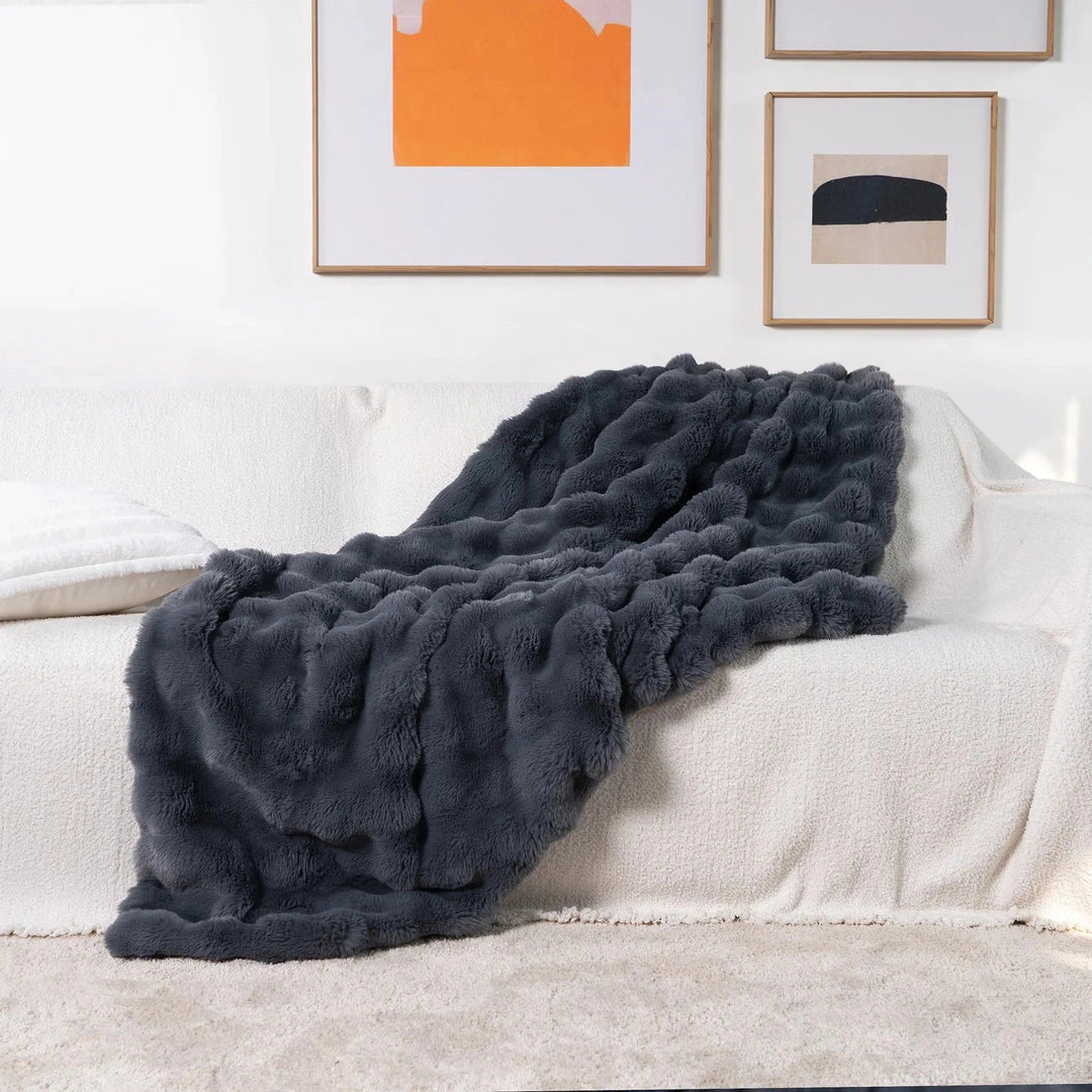 Kalsten | Faux Fur Chunky Knit Duvet Cover Throw