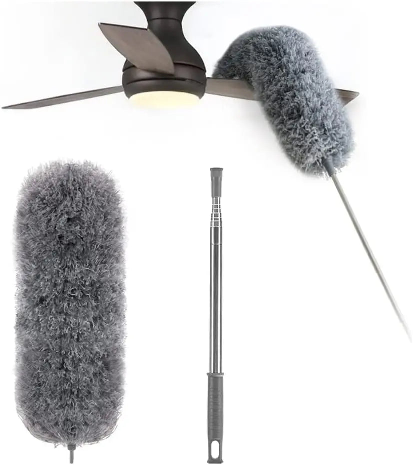 Kalsten | Telescopic dust duster with extra long microfiber head (Free 3 replacement cleaning heads)