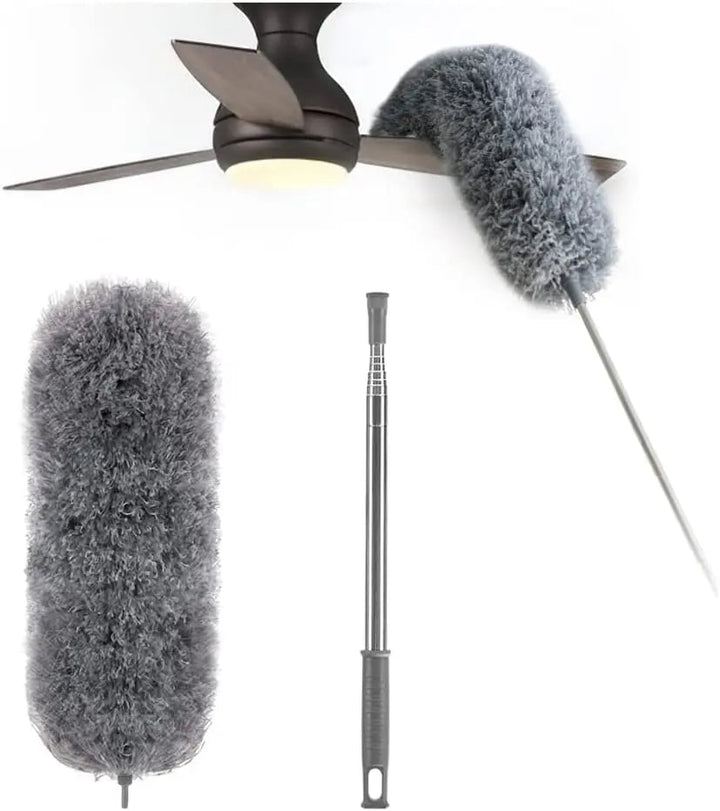 Kalsten | Telescopic dust duster with extra long microfiber head (Free 3 replacement cleaning heads)