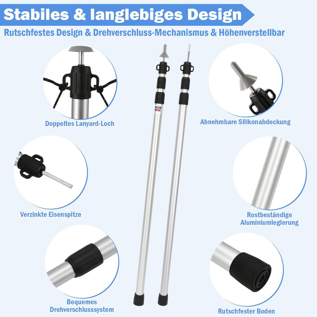 Telescopic pole for tents Adjustable Aluminum | Kalsten