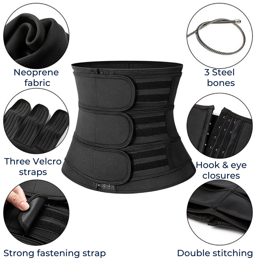ThermoCore | Waist Trainer Belt – Triple Compression – Breathable Neoprene Fit – Post‑Workout & Postpartum Use Kalsten