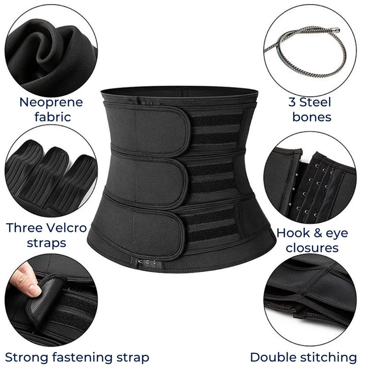 ThermoCore | Waist Trainer Belt – Triple Compression – Breathable Neoprene Fit – Post‑Workout & Postpartum Use Kalsten