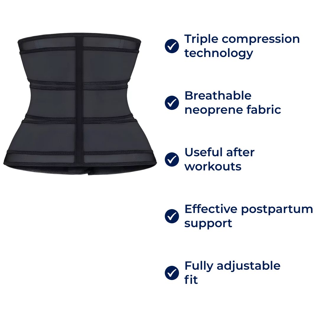 ThermoCore | Waist Trainer Belt – Triple Compression – Breathable Neoprene Fit – Post‑Workout & Postpartum Use Kalsten