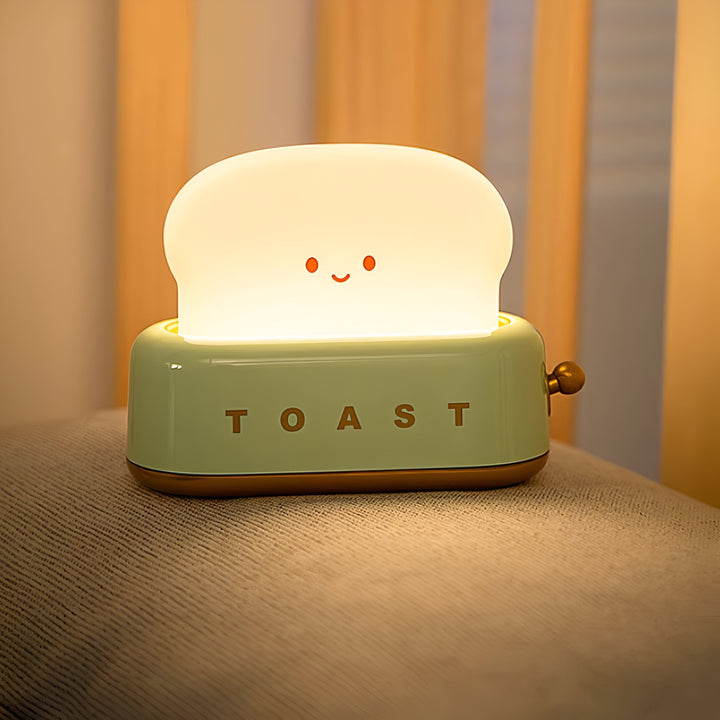 TinyToast Table Lamp – Portable Toaster-Shaped Night Light with Dimmable LED & USB Port | Noxord