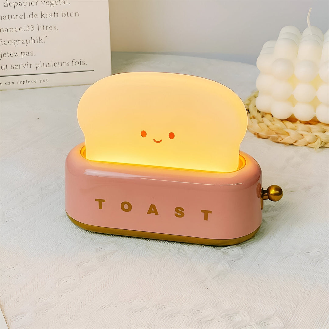TinyToast Table Lamp – Portable Toaster-Shaped Night Light with Dimmable LED & USB Port | Noxord