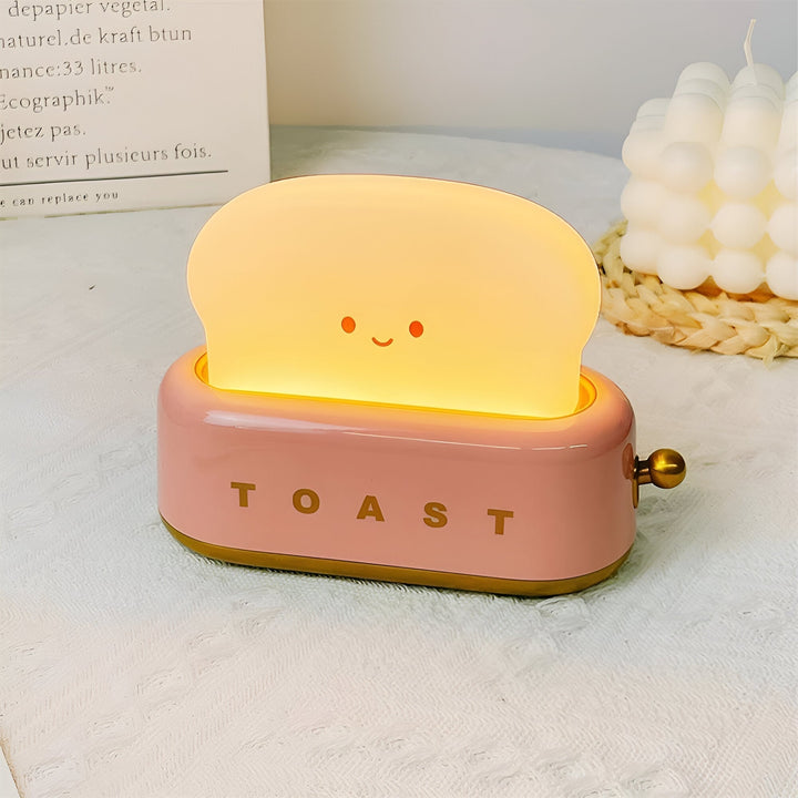TinyToast Table Lamp – Portable Toaster-Shaped Night Light with Dimmable LED & USB Port | Noxord