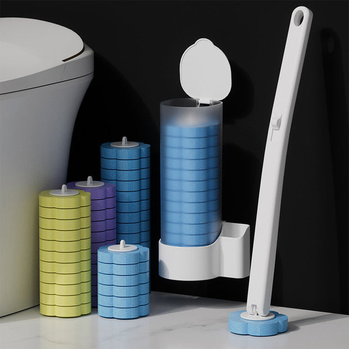 Kalsten | Antibacterial Disposable Toilet Brush with Hygienic Sponge Head and Holder