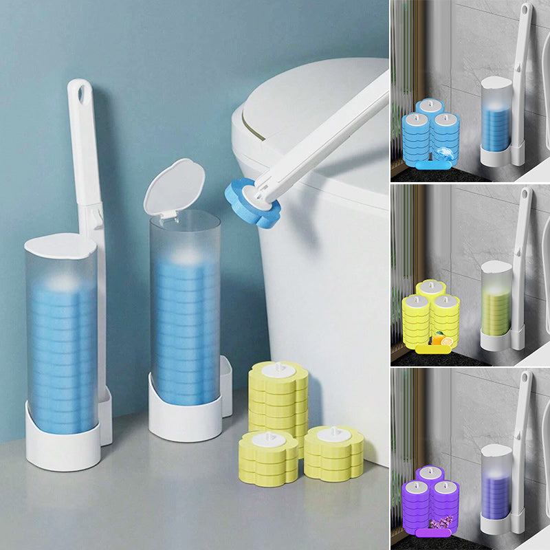 Kalsten | Antibacterial Disposable Toilet Brush with Hygienic Sponge Head and Holder