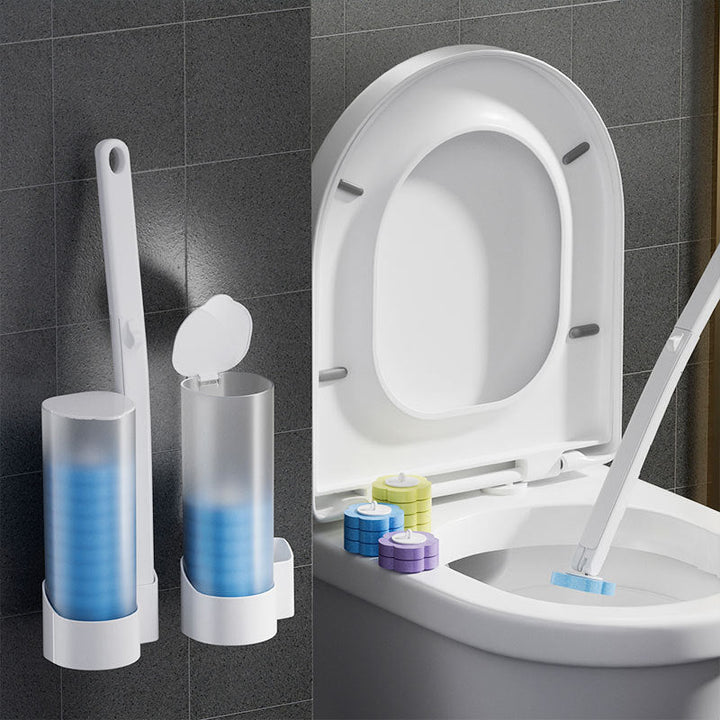 Kalsten | Antibacterial Disposable Toilet Brush with Hygienic Sponge Head and Holder