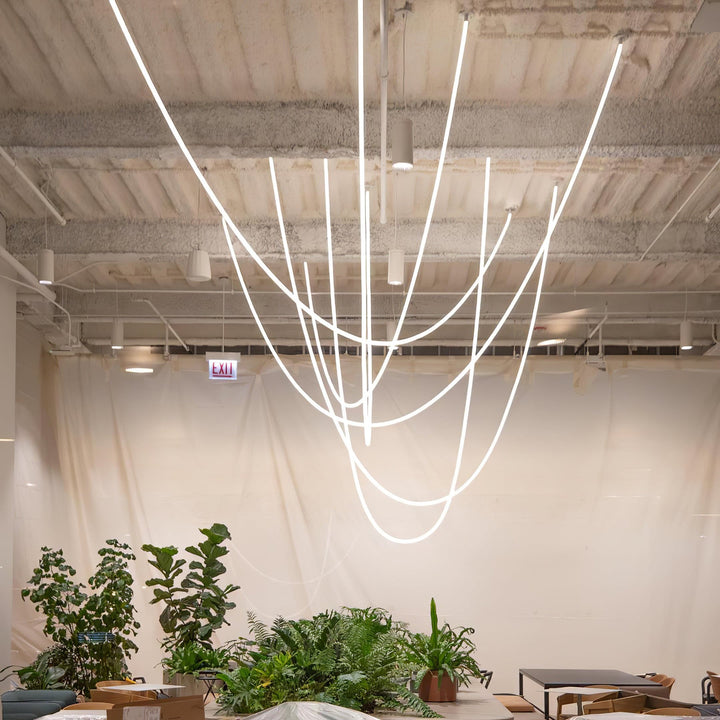 Pendant Light Silicone Integrated LED 78.7 in Gold Ceiling Indoor Modern Dining Kitchen Fixture | Kalsten