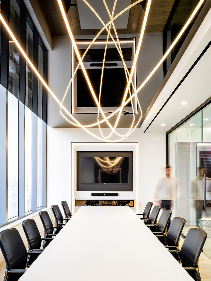 Pendant Light Silicone Integrated LED 78.7 in Gold Ceiling Indoor Modern Dining Kitchen Fixture | Kalsten