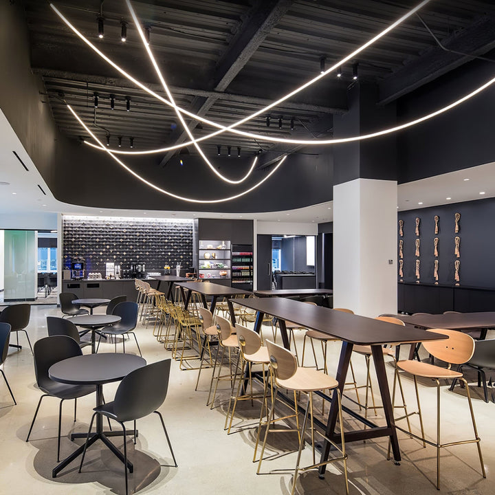 Pendant Light Silicone Integrated LED 78.7 in Gold Ceiling Indoor Modern Dining Kitchen Fixture | Kalsten