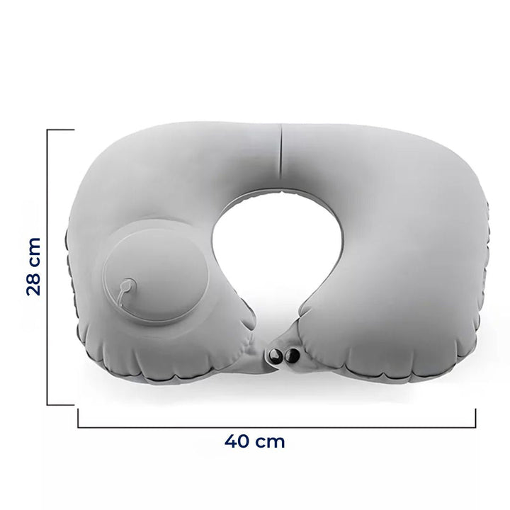 TravelThrive | Inflatable Travel Neck Pillow – Adjustable Firmness – Soft Velvet Cover – Neck Pain Relief – Compact for All Journeys Kalsten