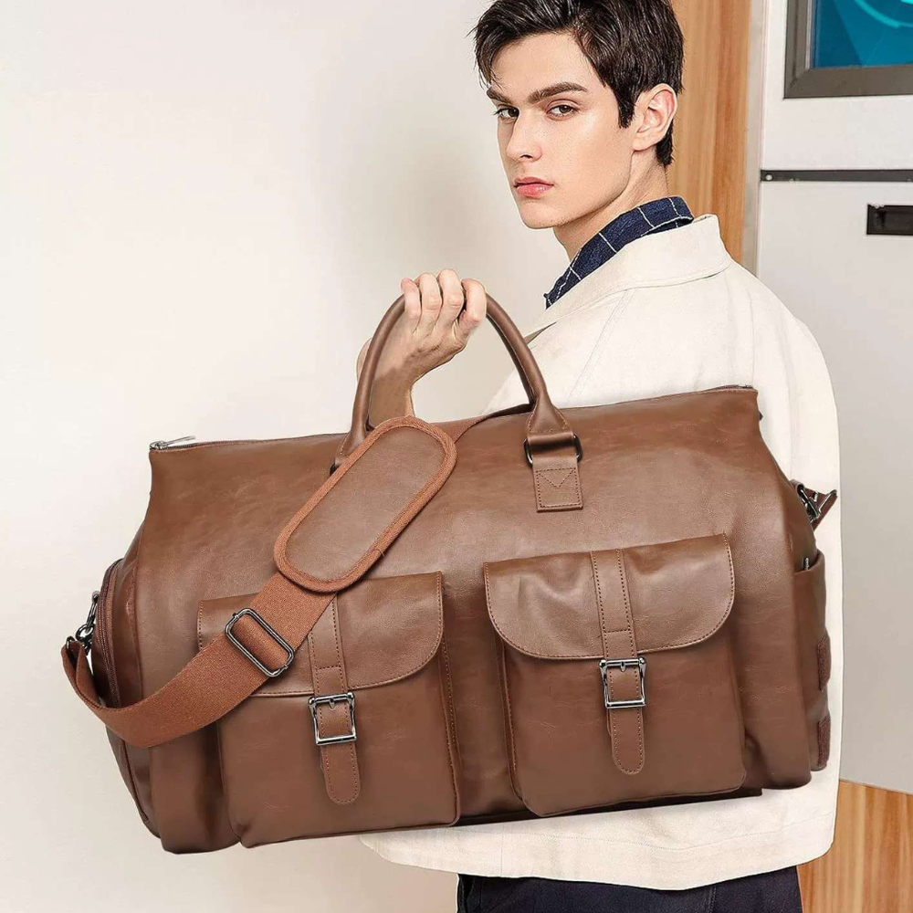 Travel Duffel Bag Leather Hand Luggage Noxord