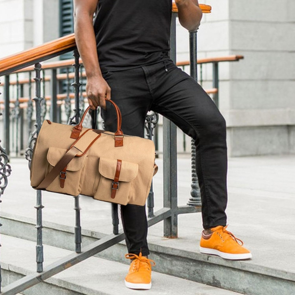 Travel Duffel Bag Leather Hand Luggage Noxord
