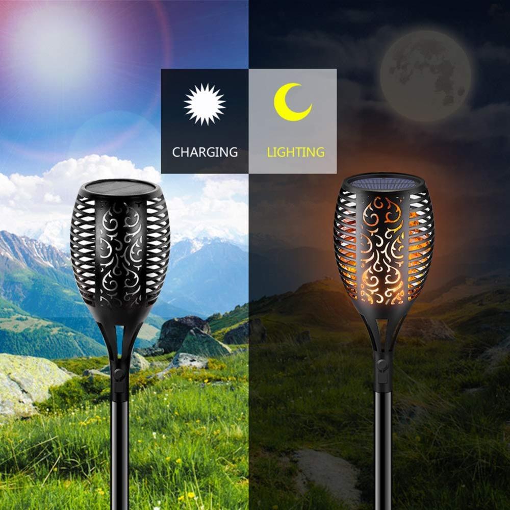 LED Solar Garden Torches Deluxe 96 LED (4 pieces) Noxord