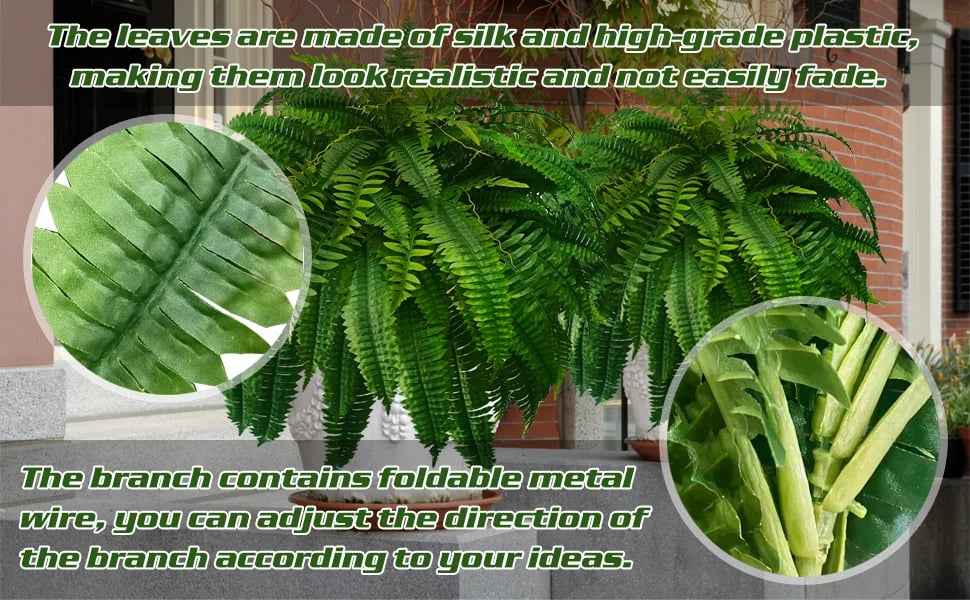 Kalsten | EverGreen Boston Fern – Artificial Plant with UV Protection and Weather Resistant Design