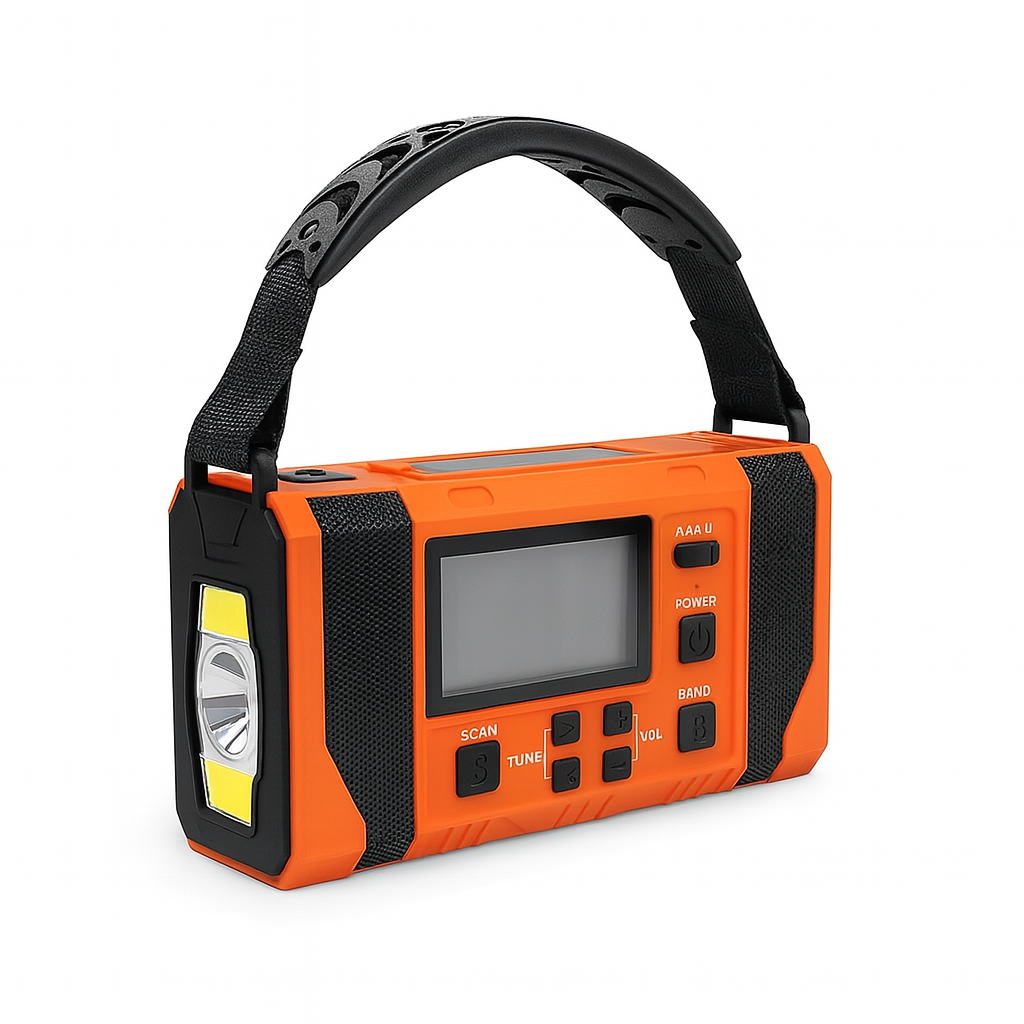 Ultra Emergency Radio – Portable Emergency Radio with 10,000 mAh, Flashlight, Reading Light and Solar Panel | Kalsten