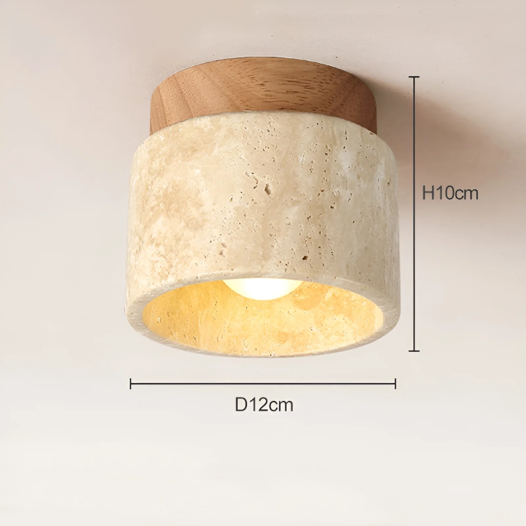 Wabi Sabi Yellow Marble Japanese Ceiling Lamp - TranquilStone | Kalsten