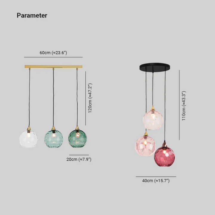 Modern Cluster Pendant Lamp with 3 Lights - Cascade | Kalsten