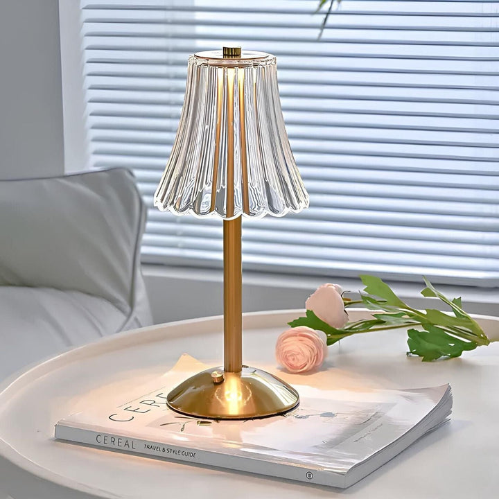 Crystal table lamp with warm light and built-in battery | Kalsten