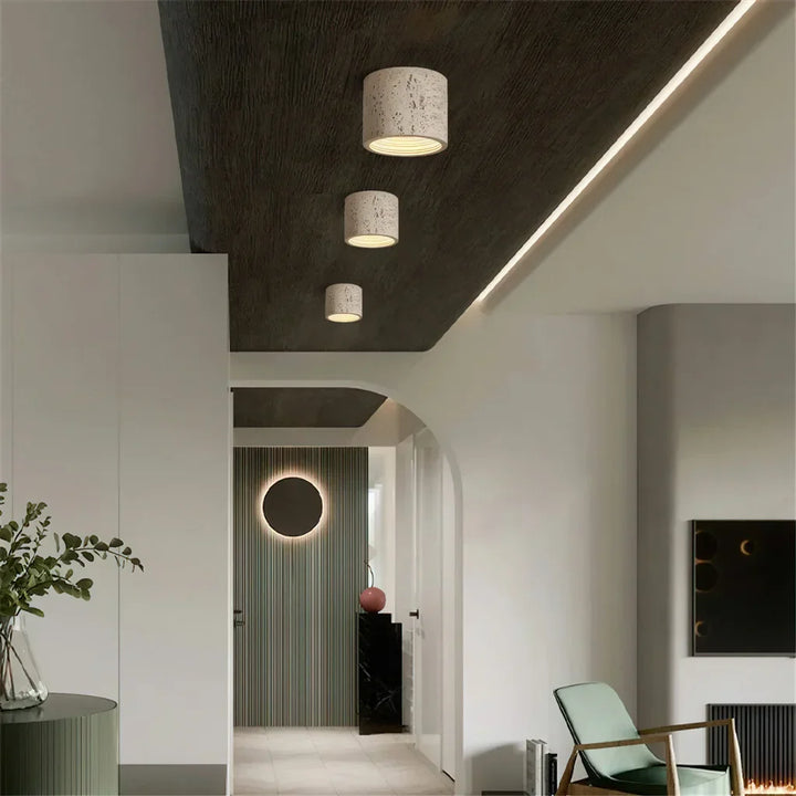 Ceiling Lamp Composite Cylindrical 12 in Soft Diffused Light Living Room Dining Area Ambient Lighting | Kalsten