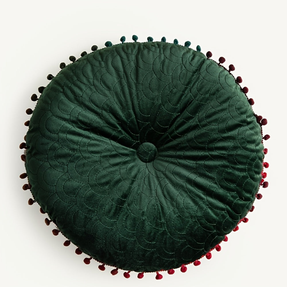 Kalsten | Veloura Round Vintage Quilted Ottoman Cushion Pad