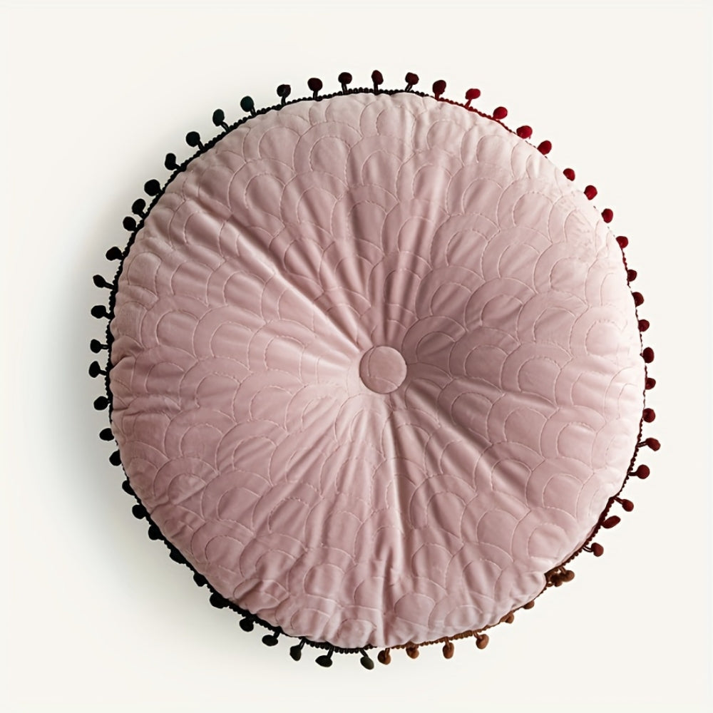 Kalsten | Veloura Round Vintage Quilted Ottoman Cushion Pad