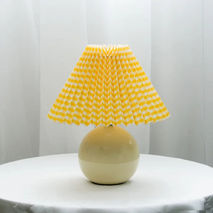 Kalsten | Luminous Heritage: Vintage Table Lamp with Pleated Shade – Elegant Antique Retro Nightstand Lighting Solutions