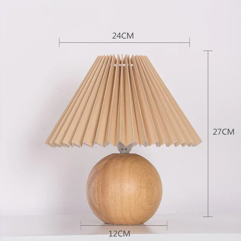 Luminous Heritage: Vintage Table Lamp with Pleated Shade – Elegant Antique Retro Nightstand Lighting Solutions | Kalsten