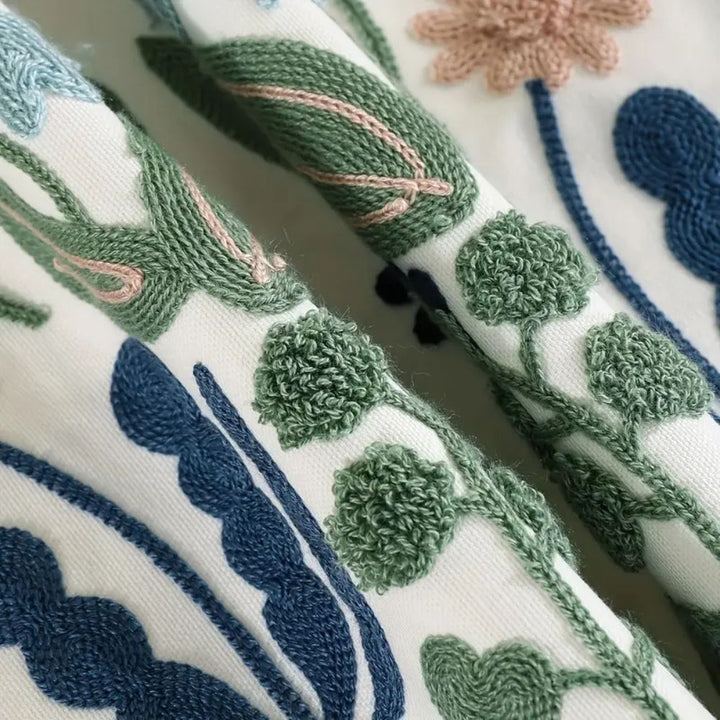 Kalsten | Vintage Botanical Embroidery Cushion Cover