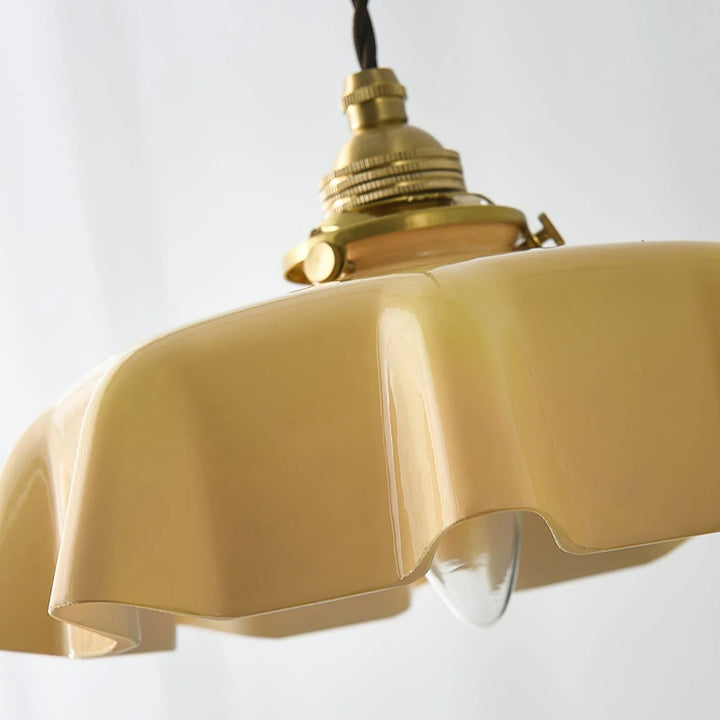 Modern Romantic Small Glass Ribbon Edge Pendant Light For Living Room | Kalsten