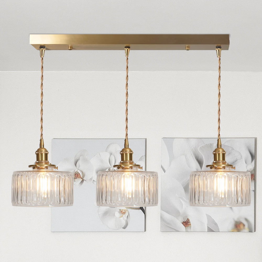 Vintage Stunning Cylinder Glass Pendant Light | Kalsten