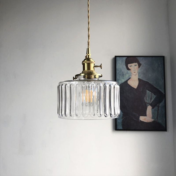 Vintage Stunning Cylinder Glass Pendant Light | Kalsten