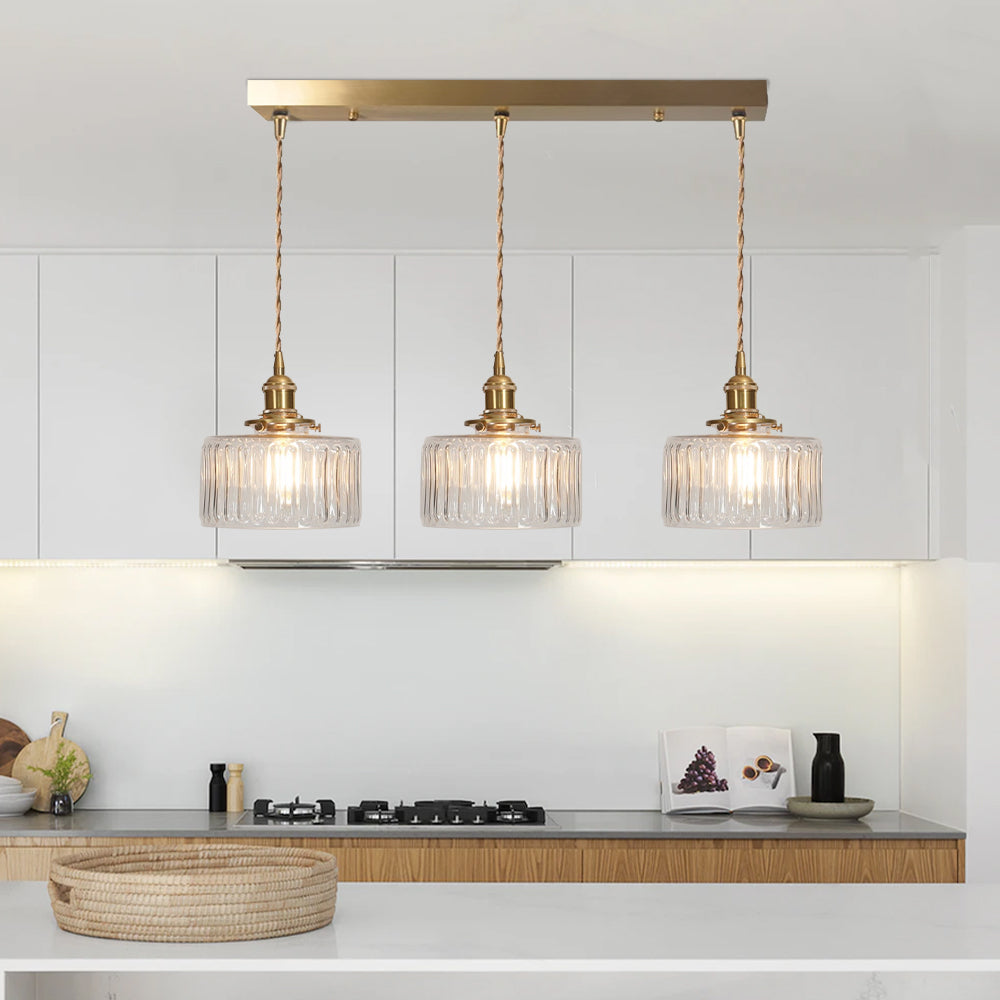 Vintage Stunning Cylinder Glass Pendant Light | Kalsten
