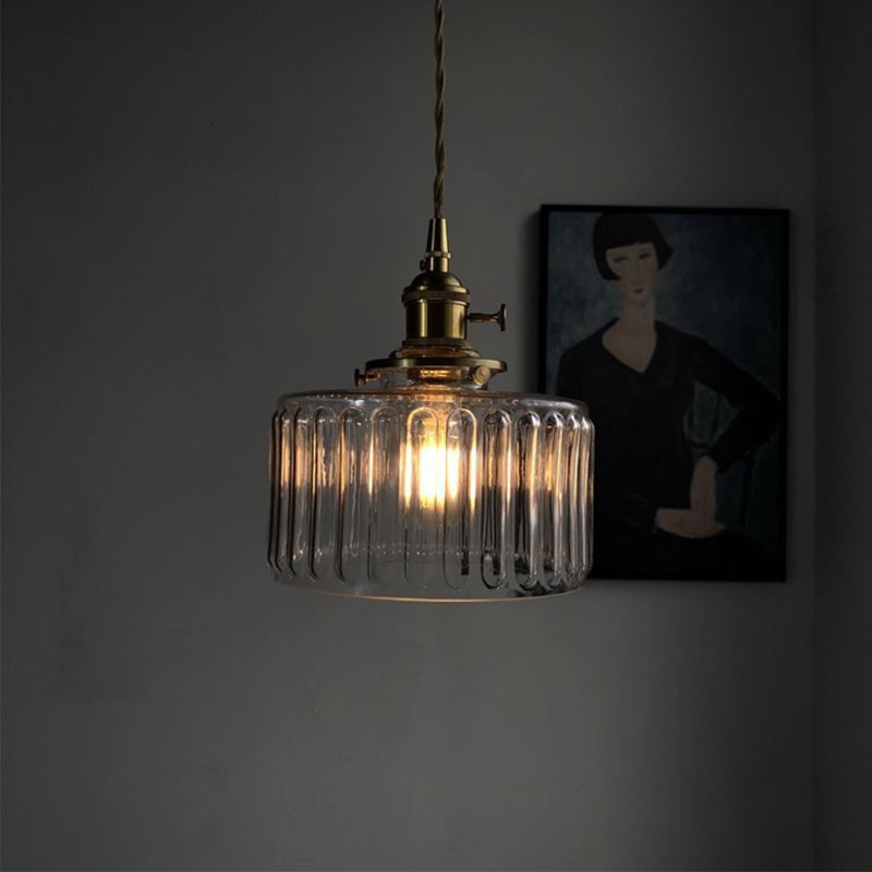 Vintage Stunning Cylinder Glass Pendant Light | Kalsten