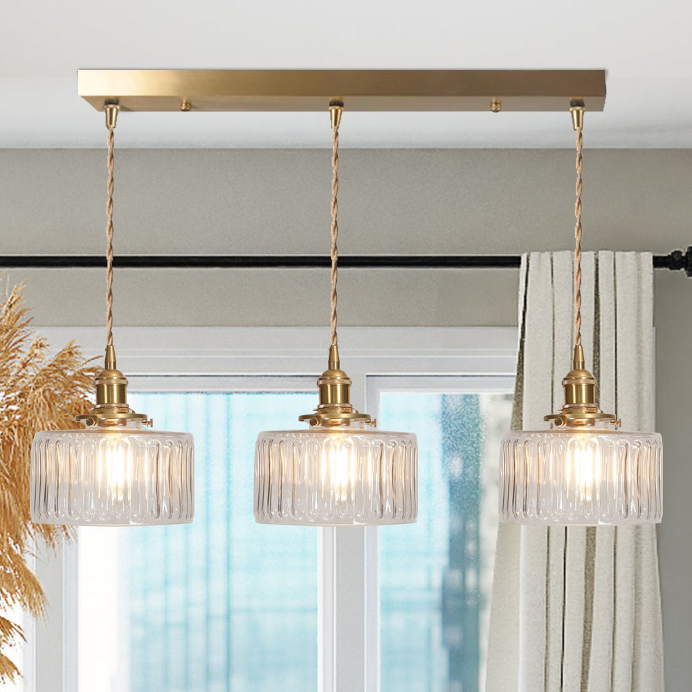 Vintage Stunning Cylinder Glass Pendant Light | Kalsten