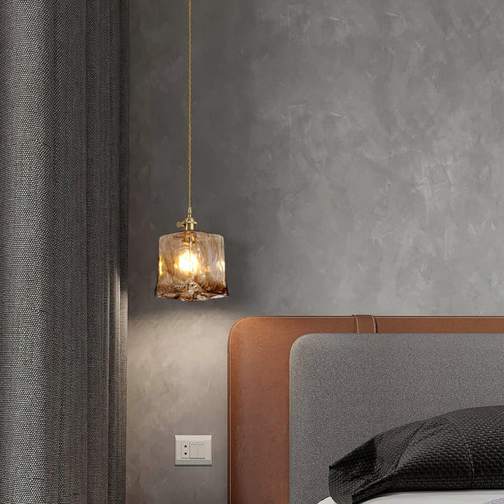 Vintage Brown Glass Droplight Pendant Light | Kalsten