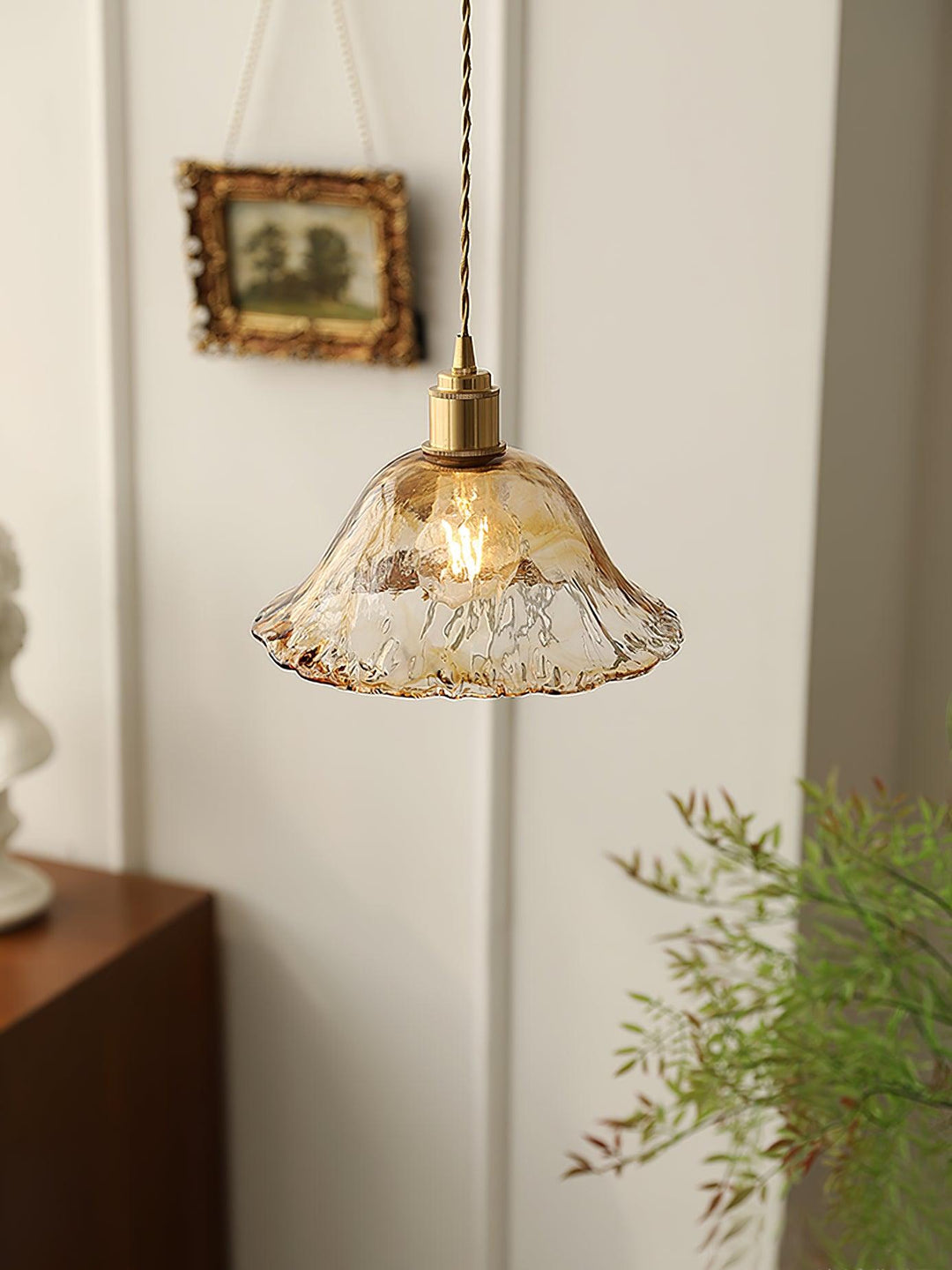 Vintage Brown Glass Droplight Pendant Light | Kalsten