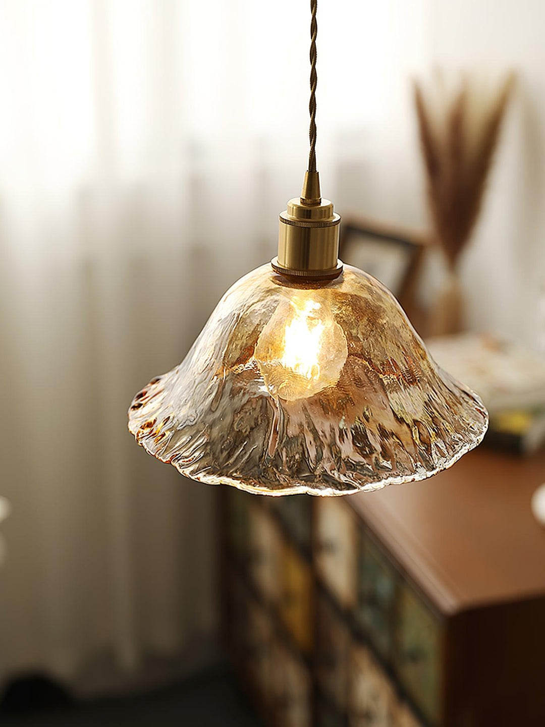 Vintage Brown Glass Droplight Pendant Light | Kalsten