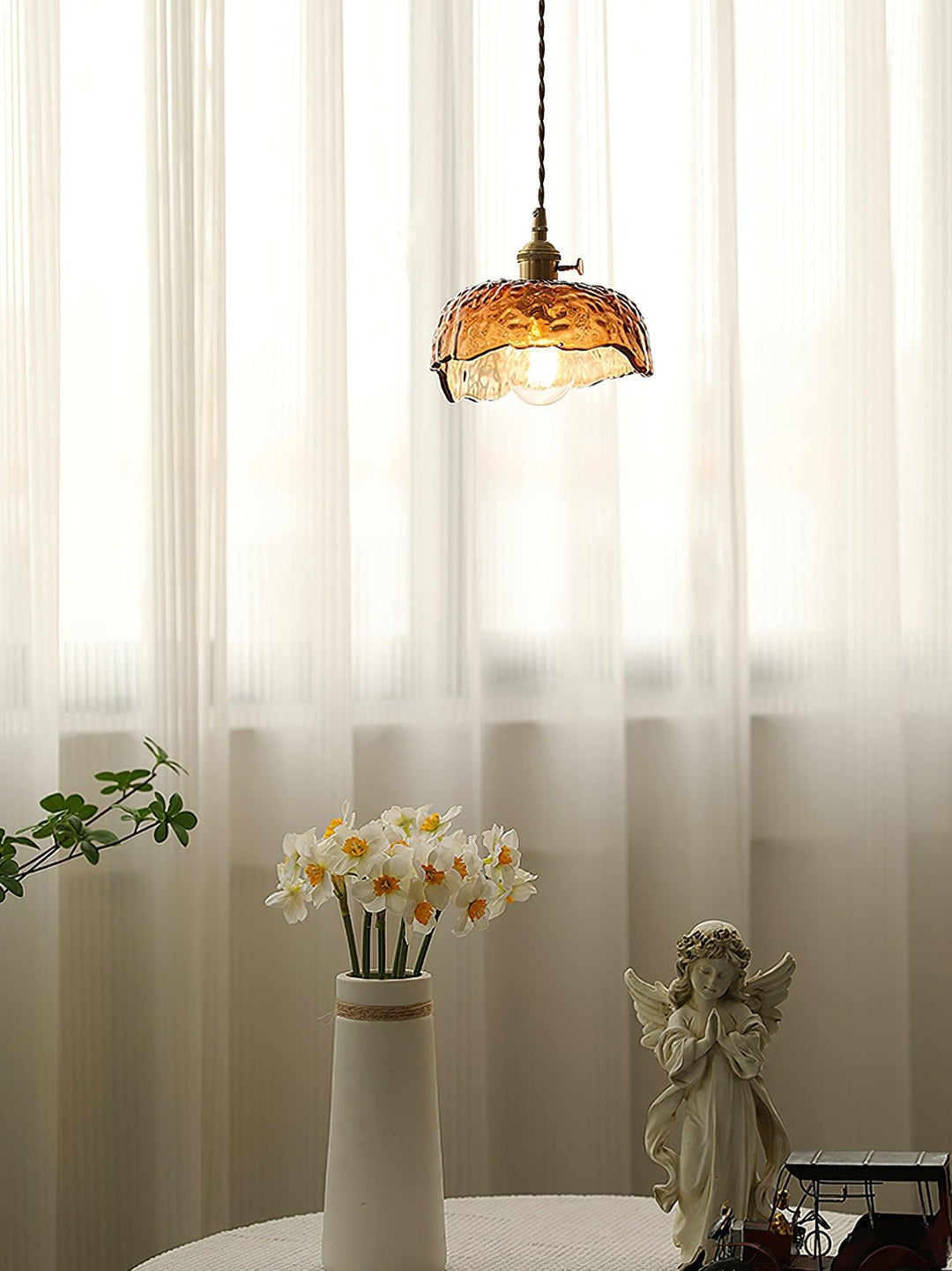 Vintage Brown Glass Droplight Pendant Light | Kalsten