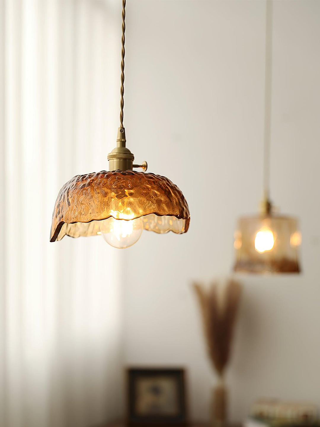 Vintage Brown Glass Droplight Pendant Light | Kalsten