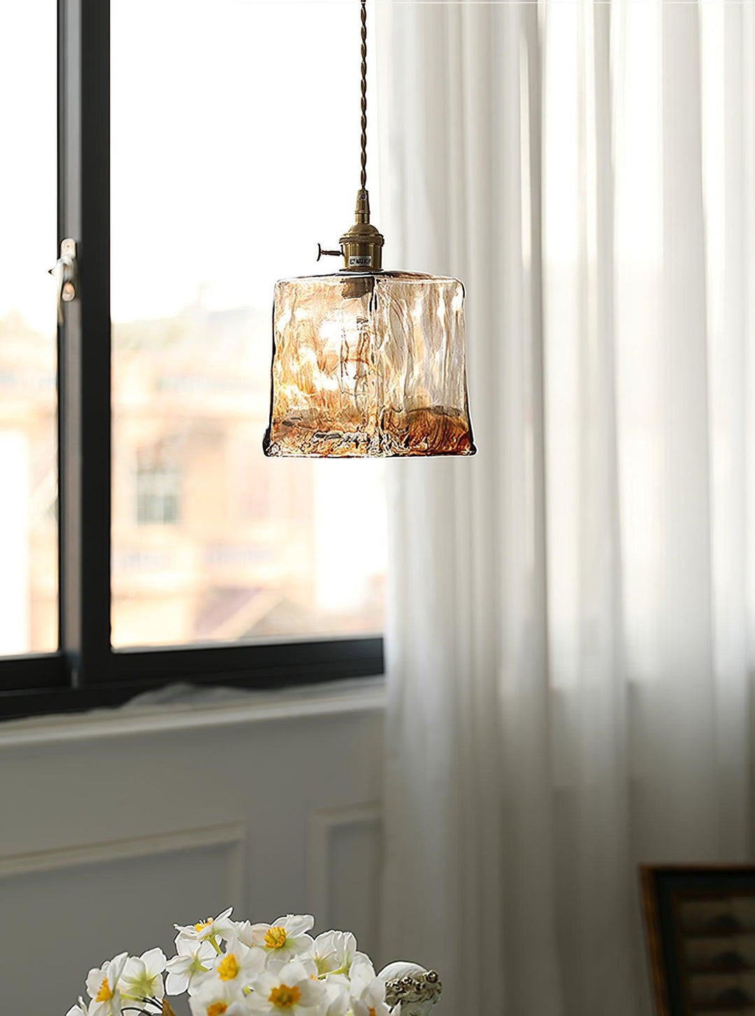 Vintage Brown Glass Droplight Pendant Light | Kalsten