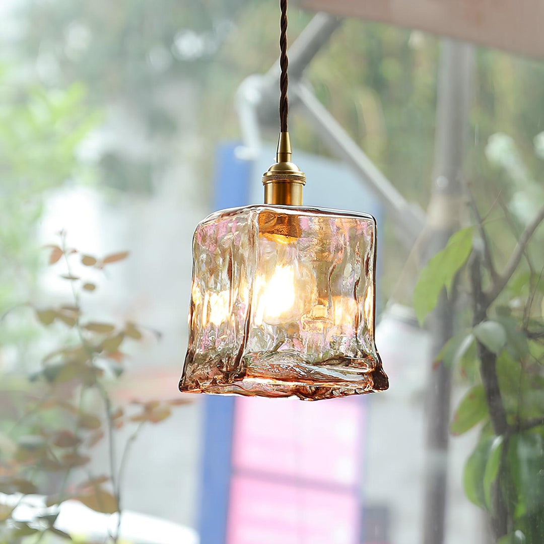 Vintage Brown Glass Droplight Pendant Light | Kalsten