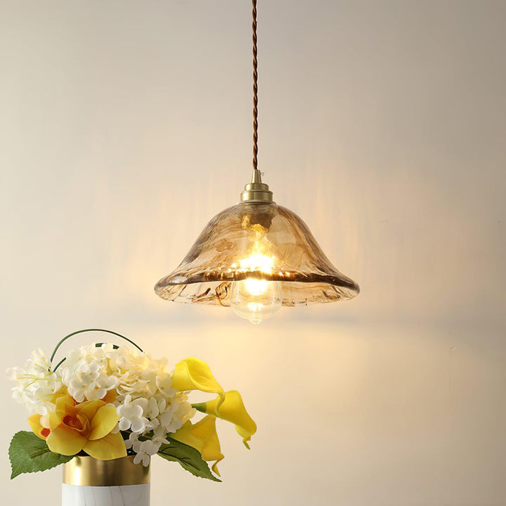 Vintage Brown Glass Droplight Pendant Light | Kalsten